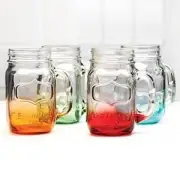 Wine Enthusiast Mason Jar Glasses Mixed Colors -Set of 4