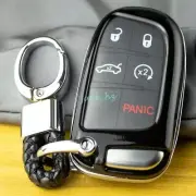 Black Car Key Chain Fob Cover Case Ring For Jeep Grand Cherokee Renegade Dodge