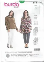 B304 BURDA 6392: TOP SIZE 20-30 SEWING PATTERN