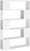Bookcase Room Divider White 100x24x155 cm - Engineered Wood Standing Shelf for Living Room, Bedroom - Space-Saving Storage Solution