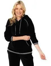 [Fella Hamilton] Maxwell Rib Velour Hoodie in Black