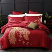 3D Red Peacock Peach Blossom KEP344 Bed Pillowcases Quilt Duvet Cover Kay