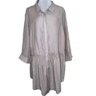 Refinity by City Chic Tunic Top XXL Shell Metallic Shimmer Button Ruffle Mauve