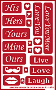 His & Her Template Romantic Design Glass Etching Stencils Reusable Armour Etch