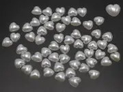 1000 Pure White Acrylic Tiny Half Pearl FlatBack Heart Bead 6mm Scrapbook Craft