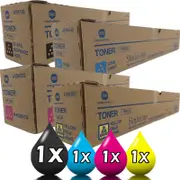 4 Pack Genuine Konica Minolta TN512 / A33K192-A33K492 Toner Combo Pack [1BK, 1C, 1M, 1Y]