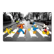 Cartoon Characters Mickey Mouse Donald Duck Goofy Pluto Wall Art Poster Canvas