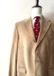 Stanley Blacker Couture Ultra Suede Sport Coat Jacket NWT 44L Long 3-Button Tan