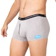Mens Boxer Briefs Cotton Trunks Grey Underwear - Frank and Beans