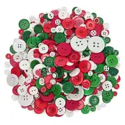 400g Christmas Craft Buttons Handmade Sewing Red Green White Button for Art