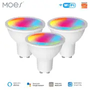 MOES Smart WiFi GU10 LED Light Bulbs CW&RGB Dimmable 5W Voice APP Remote Control
