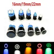 Metal Black Push Button Switch LED Momentary Latching Boat Car Light Switch 12V