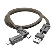 Usb + Usb-C / Type-C To Lighting + Type-C Interface Magic Cube Charging Data Cable