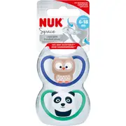 Nuk Space Soother 6-18M Assorted 2 pack