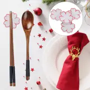 4 PCS Chopsticks Rack Cherry Blossom Rest Novel Holder Tableware