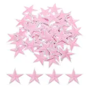 5Star Iron on Patches Embroidered Sew Patch Appliques Pink 50pcs