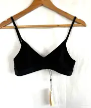Cosabella silky free cut micro long line wireless, unlined black bralette, med