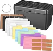 NUOBESTY Index Card Storage Organizer Box Binder Rings Notecard Holders Flash Cards for Learning Note-Taking