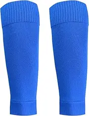 [Generic] 1 Pair Shin Guard Socks Men Women Soccer Shin Socks Football Calf Sleeves Blue