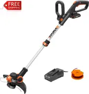 WORX 20V Cordless 2-In-1 Line Grass Trimmer/Edger, W/Command Feed, 1X 2.0Ah Batt
