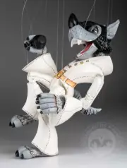 Wolf Elvis - Performance Czech Marionette - Handmade String Puppet