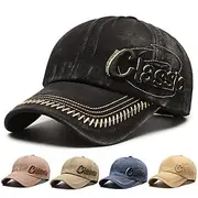 Men's Baseball Cap Sun Hat Trucker Hat Black Blue Cotton Embroidered Fashion Casual Street Daily Letter Adjustable Sunscreen Breathable