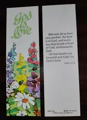 "GOD IS LOVE" BOOKMARK WITH SCRIPTURE - C.R. Gibson 1985 - Lot of 5