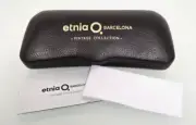 Etnia O Barcelona Vintage Brown Leather Clamshell Glasseses-Sunglasses Case