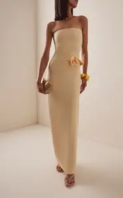 [Maygel Coronel] Caracola Rosette Jersey Maxi Dress