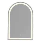 Barelli 900 x 600mm Brushed Nickel Toscana Framed Arch Front Lit LED Mirror