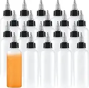 Uyuxxu 20 Pack 4oz Boston Squeeze Bottles,Clear Dispensing Bottles with Twist Top Cap,Plastic Squeeze Bottles for Crafts,Kitchen,Household