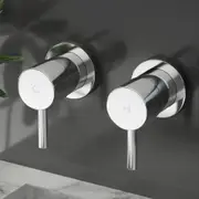 1 Set of Cefito Bathroom Wall Taps Bath Basin Tap Brass Shower Tap Chrome