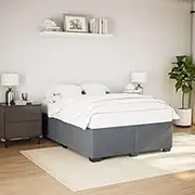 Bedroom Furniture Bed Frame Without Mattress Dark GreyDouble Velvet