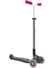Globber Master w/ Lights 3-Wheel Kids Scooter Black/Red