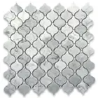C891XH Carrara White Marble Arabesque Baroque Lantern Mosaic Tile Honed Mini