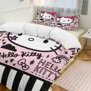 v227 Hello Kitty 3-Piece Twin Bed Set - Includes 1 Single Comforter And 2 Pillowcases Bedding - Fade Resistant Microfiber - Hello Kitty io227
