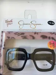 NEW +2.50 Black Jessica Simpson Oversized Square Readers