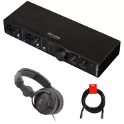 Arturia MiniFuse 4 Portable 4x4 USB Audio Interface (Black) w/ Headphone & Cable