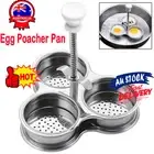 3 Holes Stainless Steel Egg Poacher Poaching Pan Steamer Eggs Boiler Cooker MoSK