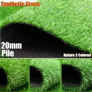 20mm Pile Synthetic Grass Artificial Turf Fake Plant 3 Colored Spring Lawn 10SQM