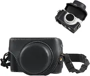 PULUZ Digital Camera Case for Sony ZV-1F Vlog Camera,Full Body Leather Camera Bag with Sony ZV-1F Case Shoulder Strap-Travel Protective Carrying Storage Bag (Black)