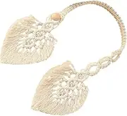 GLEAVI Elegant Hand Woven Curtain Tieback Leaf Shaped Curtain Holder for Drapes for Home Decor Living Bedroom and Office Easy to Apply and Remove