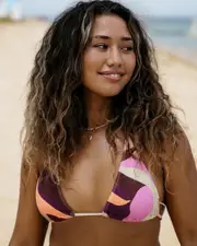 [Billabong] Billabong Women's Surf Swirlin Remi Sliding Triangle Bikini Top Size 8 8 Multicolor