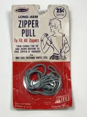 VTG PENN Long-Arm ZIPPER PULL Twin Cords for Dresses Tops Japan 2006 NOS NEW