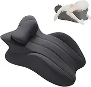 Discreet Wedge Pillow for Couples - Memory Foam Seat Cushion BedHead pad Stress for Intimacy Support, Firm Foam Pillow with Washable Cover (Black)