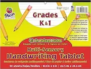 Pacon Multi-Sensory Raised Ruled Tablet, White, 5/8" x 5/16" x 5/16" Ruled 10-1/2" x 8", Ruled Long, 40 Sheets