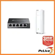 TP-LINK ES205GP PoE+ Switch + EAP650-OUTDOOR Access Point Omada Cloud Essentials
