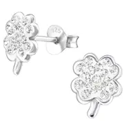 Sterling Silver Clover Stud Earrings
