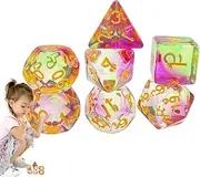Board Game Dice - Interactive Playing Dice Desk Toys | 7X Acrylic Family Game Dice, Small Dice Board Games Dice, Polyhedral Dice for Kids Adults