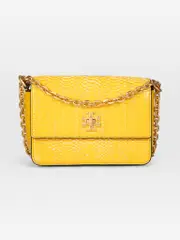 Yellow Python Double Strap Bag